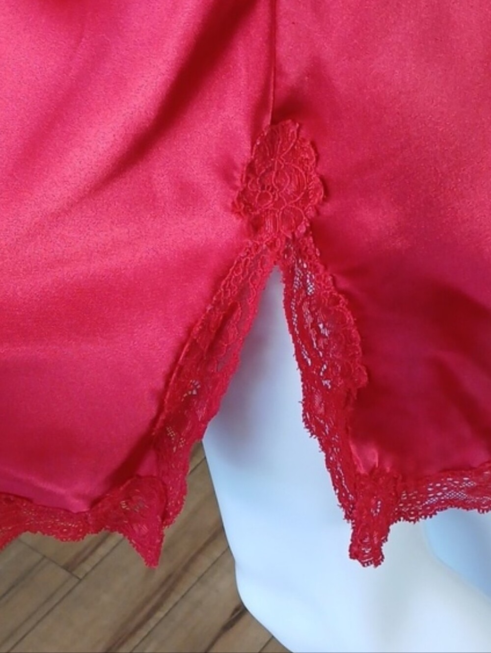 Victoria's Secret Women's Red Lace Trim Slip Mini Dress - Women's Lingerie Large - Picture 8 of 16